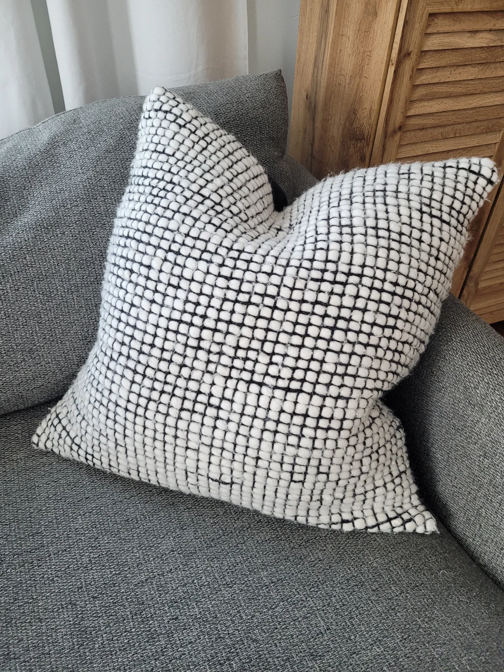 CB2 Black and White Grid Keelie Accent Pillow Covers Only - 23